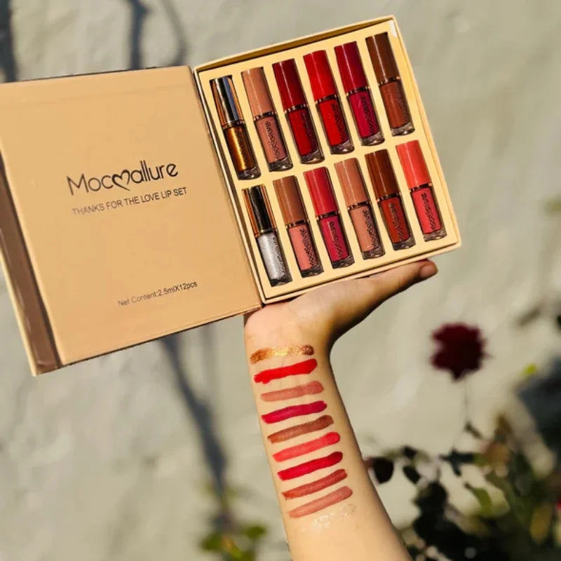 12 Pcs Matte Liquid Lipstick Set