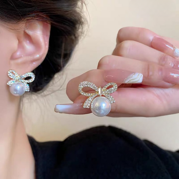 Pearl Zircon Korean  Earrings